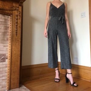 Black & Silver Sparkly Jumpsuit. NYE Outfit.